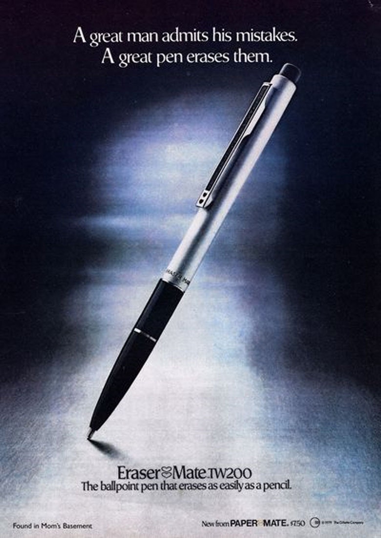 papermate-bolígrafos-borrables-lanzamiento-1979